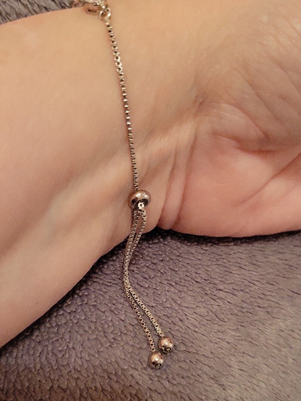 18k White Gold Plated Crystal Link Bracelet - Picture 2 of 4